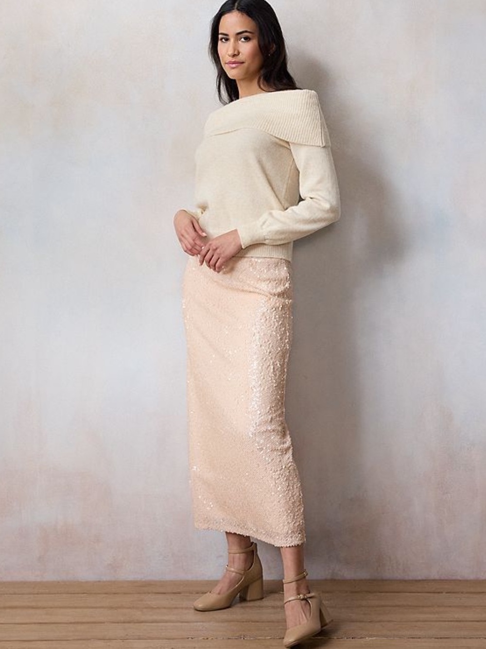 NWT Lauren Conrad Off The Shoulder Sweatshirt Paden Peach size M